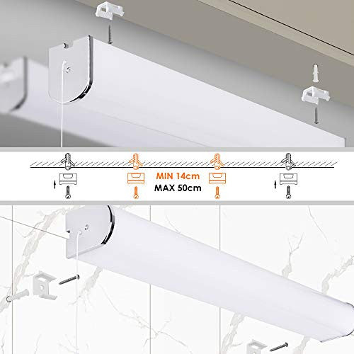 Lampara de Aplique Espejo Baño Pared LED 15W 60CM IP44 con Interruptor de Tire para Baño Cocina Habitacion Alto Brillo 1400Lm Luz Neutra 4000K Reacondicionado Cheap