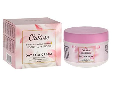 Crema facial antiedad detoxificante Clarose con aceite de rosa 100% natural, yogur y prebióticos 50ml Embalaje Deteriorado Supply