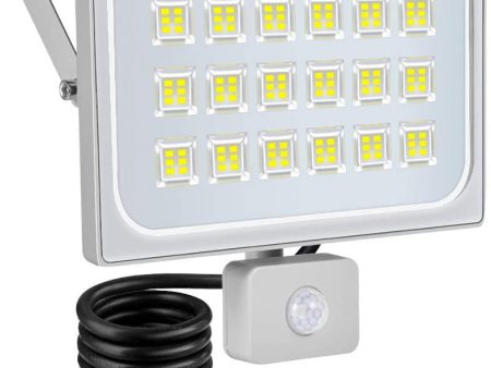 100W Foco LED con detector de movimiento,superbrillante,foco LED, IP66 6000K,Blanco frío,10000LM,foco exterior [Clase de eficiencia energética A++] (Tara funcional) Reacondicionado Online now