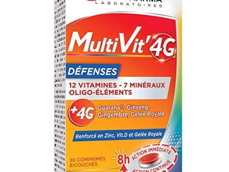 Forté Pharma - Multivit  4G Defenses, Forma y tono de suplemento de alimentos: 12 vitaminas y 7 minerales -reforzados en zinc, vitamina D y gelatina real, 30 bi-ci-co-co-leyes Embalaje Deteriorado Discount