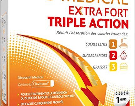 Xl -S Medical Extra Strong Triple Action - Ayuda con pérdida de peso efectiva (1) - Reduce la absorción de calorías de azúcares y grasas - caja de 120 tabletas durante 1 mes Embalaje Deteriorado Fashion